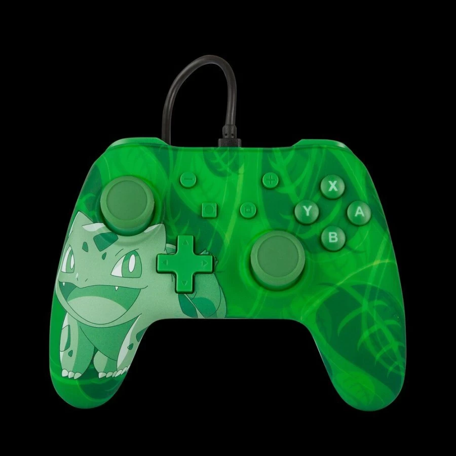 PowerA Wired Controller for Nintendo Switch - Pokemon Bulbasaur Design, Ergonomic Gamepad with Overgrow Theme, Officially Licensed