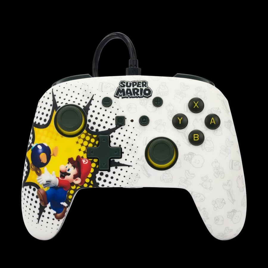 PowerA Enhanced Wired Controller for Nintendo Switch - Bob-Omb Blast Design, Officially Licensed